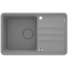 Deante Kitchen Sink granite, rectang., with drainboard, 780х500х230mm, bowl - 1, over-mounted, grey + kitchen board (ZKM_S113)