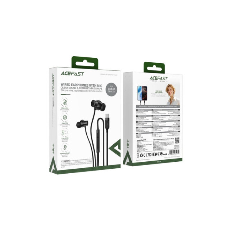 Наушники Acefast L10 USB-C Black (6974316285335)