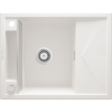 Deante Мойка кухонная Magnetic, гранит, прямоуг., с крылом, 640х500х219мм, чаша - 1, врезная, алебастр (ZRM_A11A)