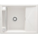 Deante Kitchen Sink granite, rectang., with drainboard, 640х500х219mm, bowl - 1, over-mounted, alebaster (ZRM_A11A)