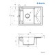 Deante Kitchen Sink granite, rectang., with drainboard, 640х500х219mm, bowl - 1, over-mounted, alebaster (ZRM_A11A)