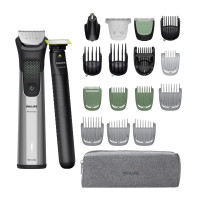 Philips Philips trimmer Series 9000 for beard, head and body, nozzles-15, steel, OneBlade included, grey (MG9558/15)
