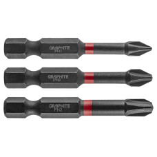 Graphite Impact bits, set 3pcs, 1/4 , PH1/2/3x50mm, S2 steel (56H543)