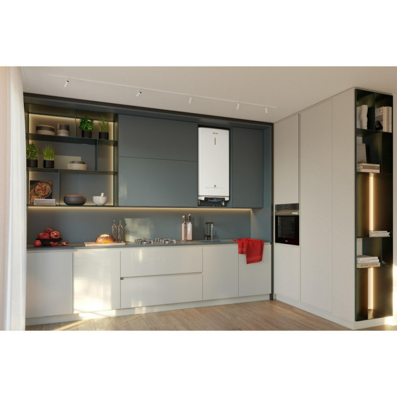 Ariston Electric water heater. flat slim VELIS PRO DRY WIFI 100 EU, 100l, 2*1,5kW, dry ten, un. installation, electric control, B, Italy, White (3100910)