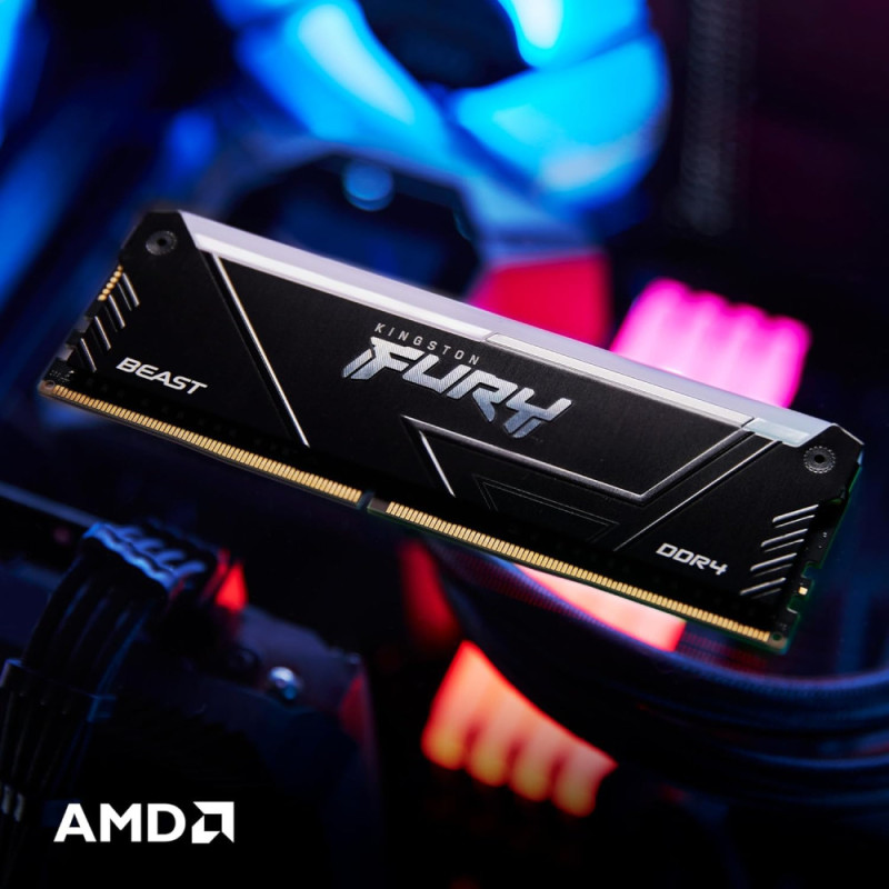 Kingston Пам'ять ПК Kingston DDR4 8GB 3200 FURY Beast RGB (KF432C16BB2A/8WP) Kingston Пам'ять ПК Kingston DDR4 8GB 3200 FURY Beast RGB (KF432C16BB2A/8WP)