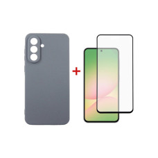 Чехол для мобильного телефона Dengos Kit Samsung Galaxy A56 Carbon + glass (Grey) (DG-KM-138)