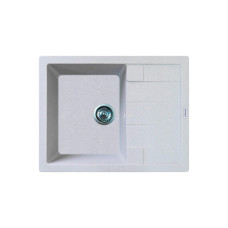 Adamant Kitchen sink Anila, artificial stone, rectang., with drainboard, 645х495х200mm, bowl - 1, over-mounted, Old stone (100001393)