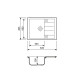 Adamant Kitchen sink Anila, artificial stone, rectang., with drainboard, 645х495х200mm, bowl - 1, over-mounted, Old stone (100001393)