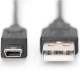 Дата кабель USB 2.0 AM to Mini 5P 3.0m black Digitus (AK-300130-030-S)