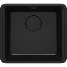 Deante Kitchen Sink granite, square, no drainboard, 500х440х230mm, bowl - 1, over(under)-mounted, black matt + kitchen board (ZKM_N10A)