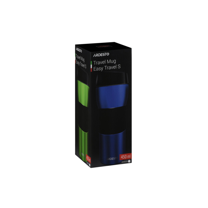 ARDESTO Travel mug Easy travel 450 ml, s/s, silocone, green (AR2645STG)