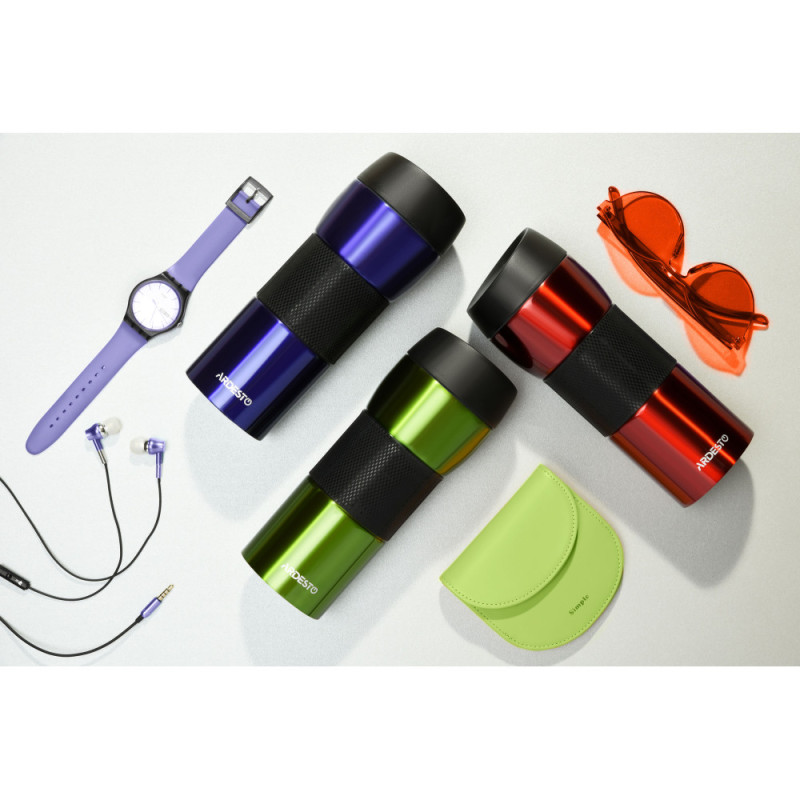 ARDESTO Travel mug Easy travel 450 ml, s/s, silocone, green (AR2645STG)