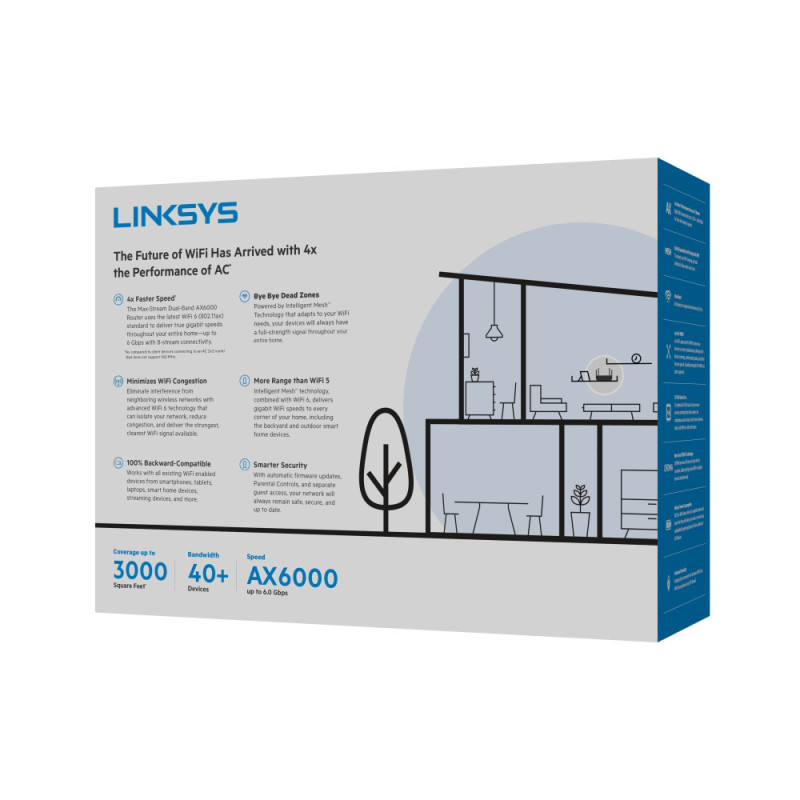 Linksys MR9600 MESH WIFI ROUTER, DB, AX6000 (MR9600-EU)
