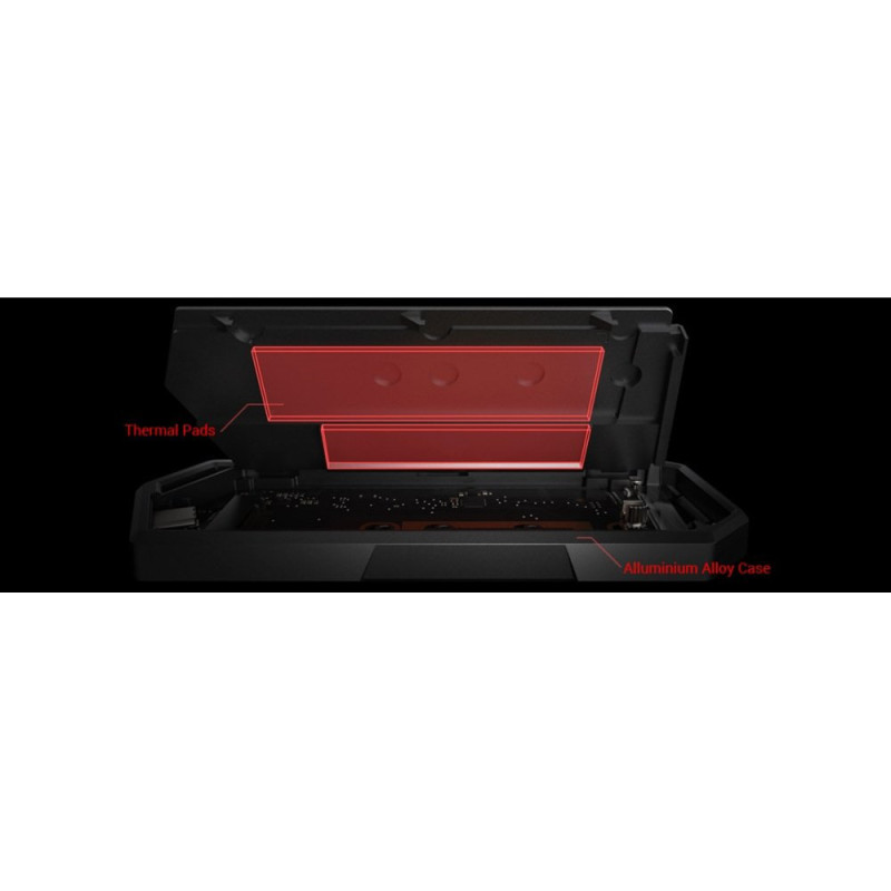 ASUS Портативный корпус для SSD ROG STRIX ARION LITE ESD-S1CL/BLK/G/AS Lite PCIe NVMe M.2 2230/2242/2260/2280 USB Type-C 3.2 Gen 2x (90DD02H0-M09010)