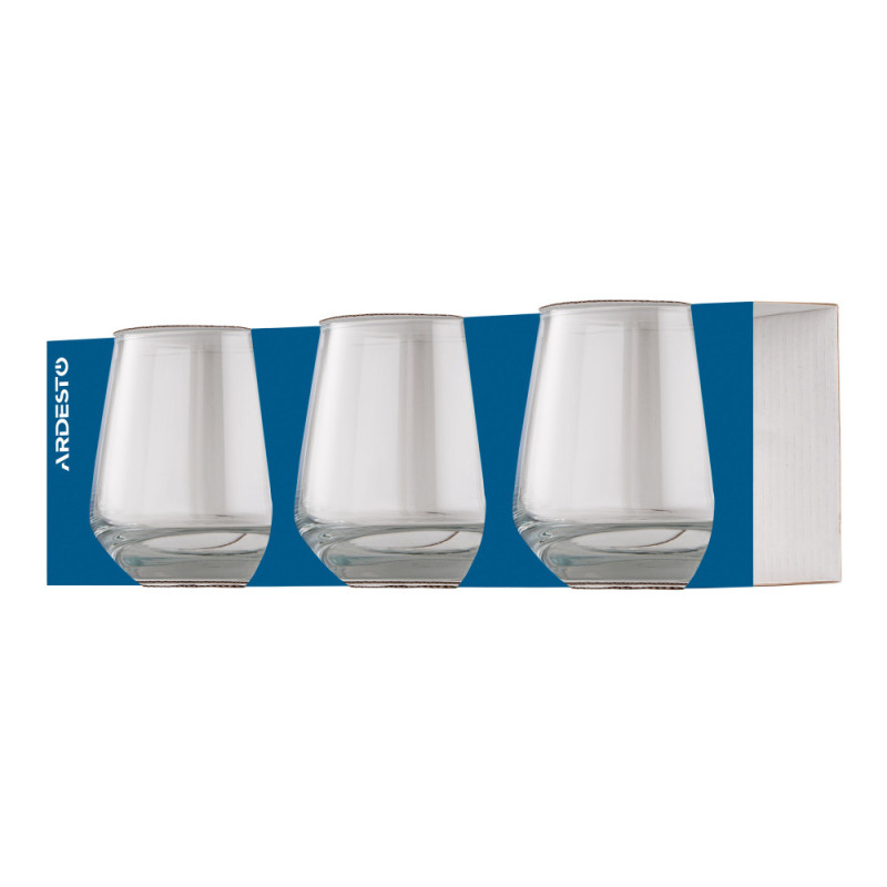 ARDESTO Low Glass set Gloria Shine, 345ml, 3pcs, glass, transparent (AR2634GS)