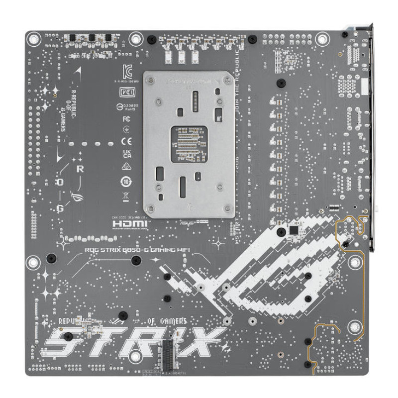 ASUS Материнcкая плата ROG STRIX B850-G GAMING WIFI sAM5 B850 4xDDR5 M.2 HDMI DP WiFi BT mATX белый (90MB1M30-M0EAY0)