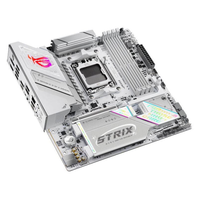 ASUS Материнcкая плата ROG STRIX B850-G GAMING WIFI sAM5 B850 4xDDR5 M.2 HDMI DP WiFi BT mATX белый (90MB1M30-M0EAY0)