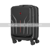 Wenger Валіза Wenger Amplix Hardside Carry-On, мала, з відсіком для н/б 16", полікарбонат, TSA, 4 колеса, розширення, USB, чорний (653323)