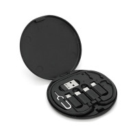 Дата кабель USB charging cable set Treasure box 0.2m 60w black Voltronic (Data Cable Set/60B)