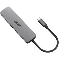 Acer Хаб USB-С > 3xUSB-A3.0/HDMI/USB-C, 0.15м, серый (HP.DSCAB.021)