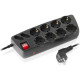 Сетевой фильтр питания REAL-EL REAL-EL RS-10 Protect, 3m, black (EL122300039)