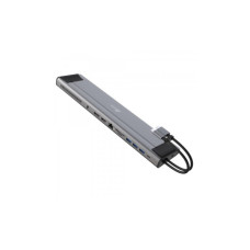 Порт-репликатор J5create Dock-Station USB-C 10Gbps, 12-in-1 (слот M2 NVMe/хаб/HDMI/DP/PD/картрид/LAN) (JCD552-N)