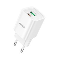 Зарядний пристрій HOCO C149A Charm 1xUSB-C PD30W + 1xUSB QC3.0 White (6942007630337)