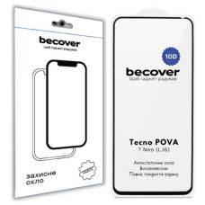Стекло защитное BeCover 10D Tecno POVA 7 Neo (LJ6) Black (714921)