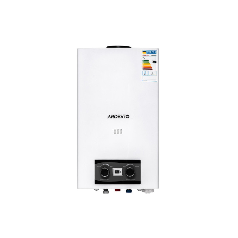 ARDESTO Газовая колонка X2, 10 л/мин., 20 кВт, розжиг от батареек, дисплей, белый (TFGBH-10B-X2-WHITE)