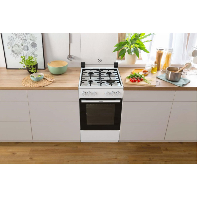 Gorenje Плита комби, 62л, 50x60см, дисплей, газ-контроль, эмалированные, белый