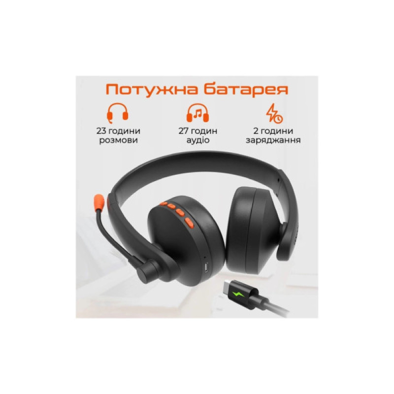 Наушники Meetion BTH003MIC Black/Orange (MT-BTH003MIC-A)