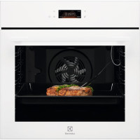 Electrolux Духовой шкаф электрический, 72л, A+, пар, дисплей, конвекция, пиролиз, телескопические направляющие, белый (EOE8P39WV)