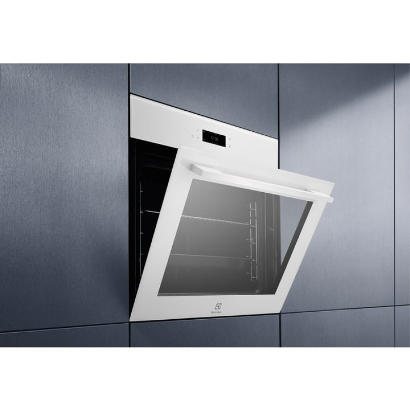 Electrolux Духова шафа електрична, 72л, A+, пара, дисплей, конвекція, піроліз, телескопічні напрямні, білий (EOE8P39WV)