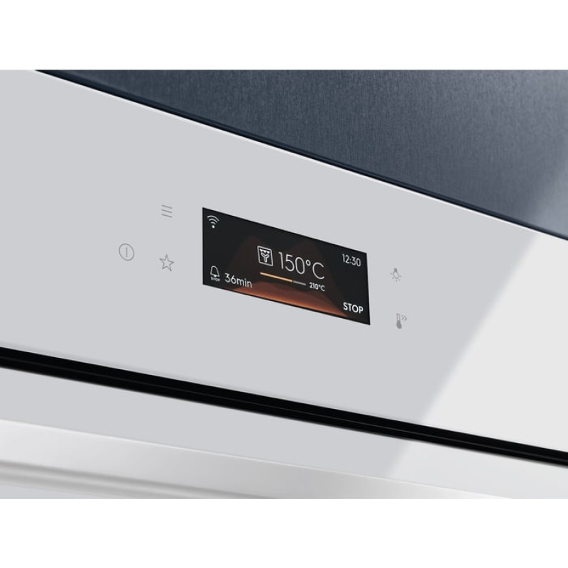 Electrolux Духова шафа електрична, 72л, A+, пара, дисплей, конвекція, піроліз, телескопічні напрямні, білий (EOE8P39WV)