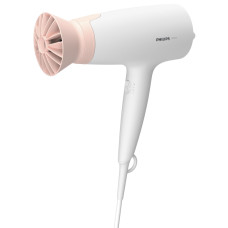Philips hair dryer 3000 Series, 3W, 3 modes, ThermoProtect nozzle, white-pink (BHD300/00)