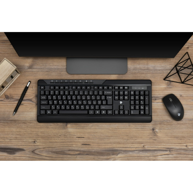 2E Combo keyboard and mouse MK410 WL, EN/UK/RU, black (2E-MK410MWB)