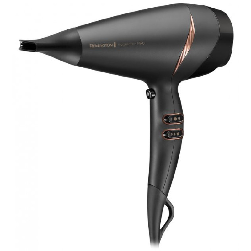 Remington Фен Supercare PRO 2200 AC motor, 2200Вт, режимов-3, дифузор, иониз-я, хол. обдув, черный (AC7200)