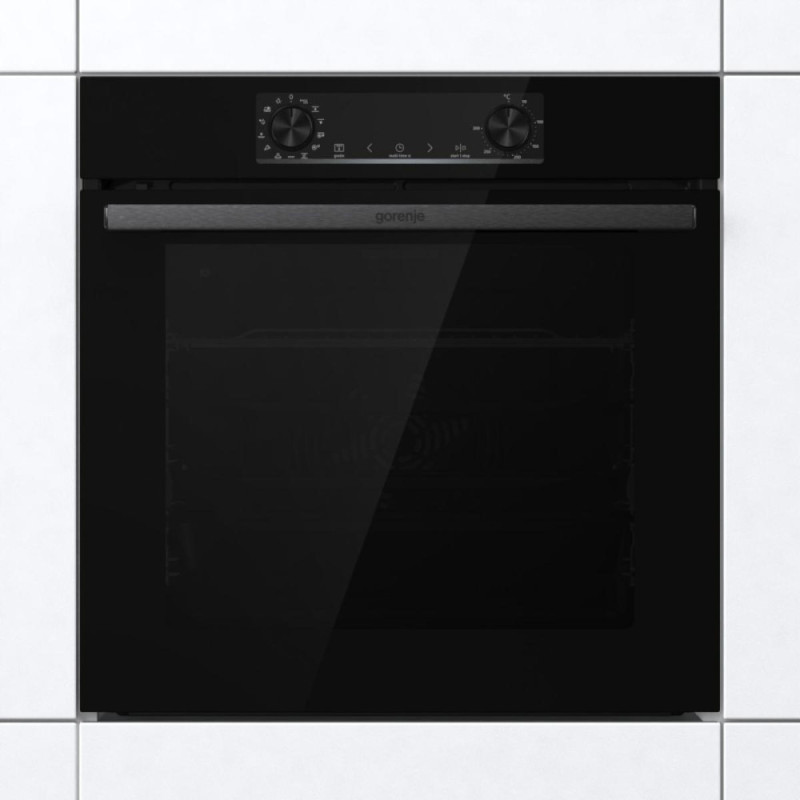 Gorenje Духова шафа електрична, 77л, A+, пара, дисплей, піроліз, чорний (BPS6737E14BG)