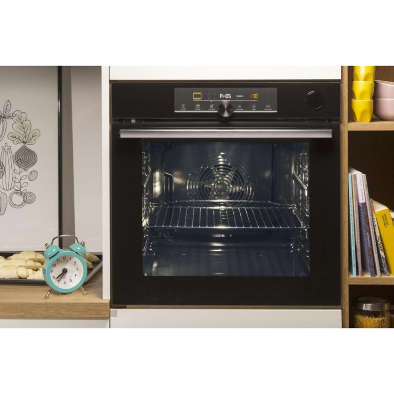 Gorenje Духова шафа електрична, 77л, A+, пара, дисплей, піроліз, чорний (BPS6737E14BG)