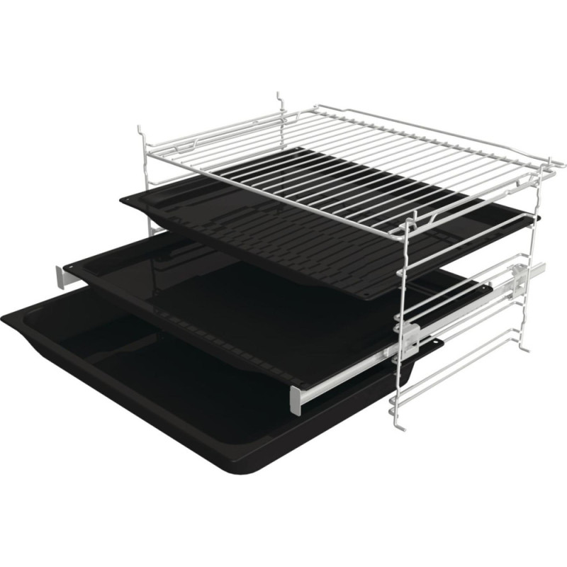 Gorenje Духова шафа електрична, 77л, A+, пара, дисплей, піроліз, чорний (BPS6737E14BG)