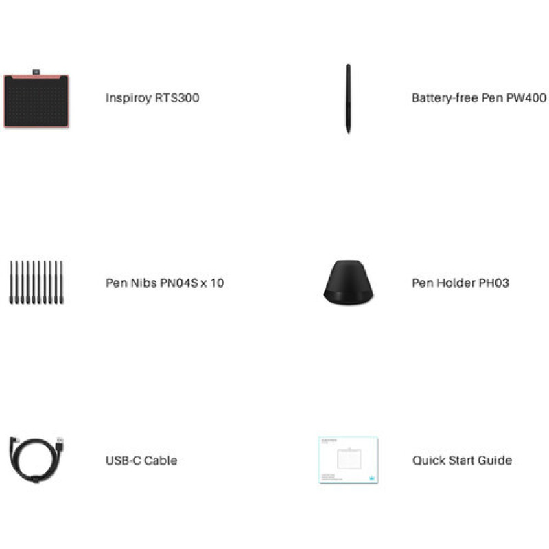 Huion Graphic Tablet with Cosmo Black (RTS-300)