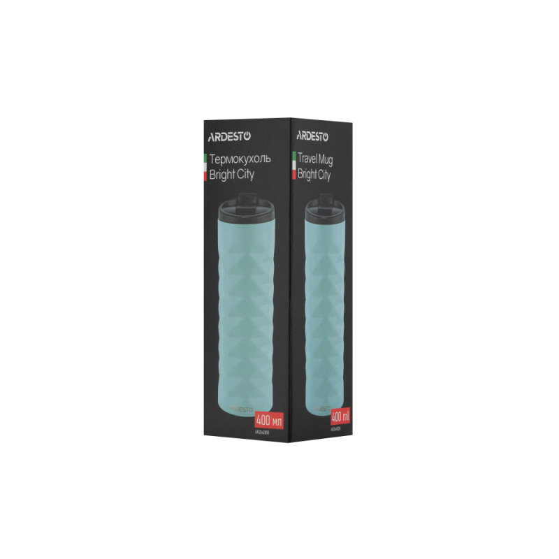 ARDESTO Travel mug Bright City 400 ml, green, stainless steel (AR2640GR)