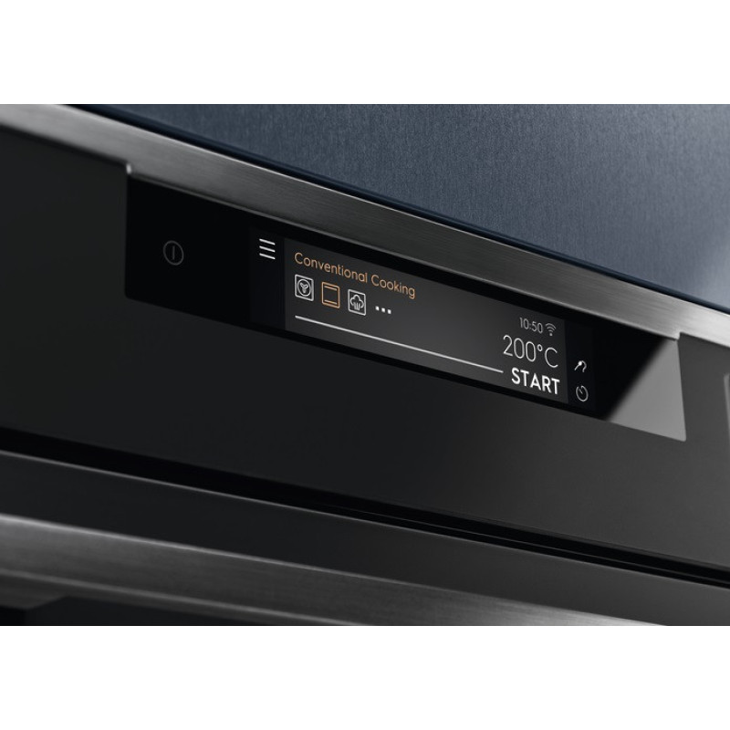 Electrolux Духовой шкаф электрический, 71л, A++, дисплей, конвекция, пиролиз, телескопические направляющие, черный мат. (KOEAP31WT)