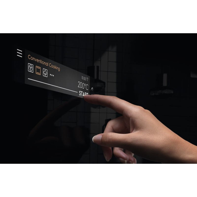 Electrolux Духовой шкаф электрический, 71л, A++, дисплей, конвекция, пиролиз, телескопические направляющие, черный мат. (KOEAP31WT)