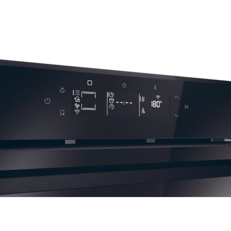 Haier Духовой шкаф электрический, 78л, A++, дисплей, конвекция, пиролиз, телескопические направляющие, черный (H6ID25G3YTB)