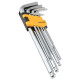 Tolsen hex keys, set of 9 pieces, ball tip, CrV, 1.5-10mm (20054)