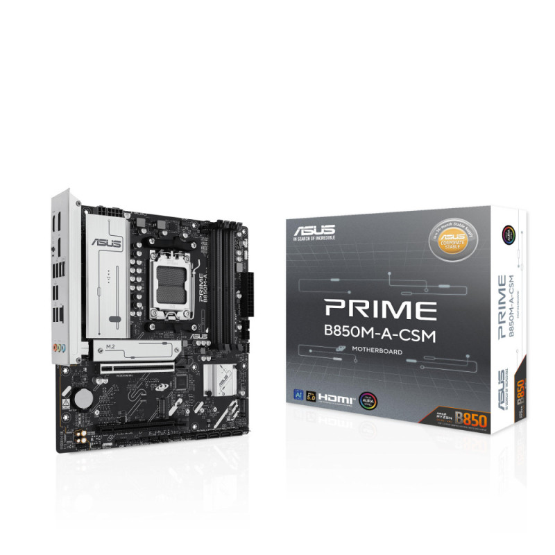 ASUS Материнcкая плата PRIME B850M-A-CSM sAM5 B850 4xDDR5 M.2 HDMI DP mATX (90MB1LQ0-M0EAYC)