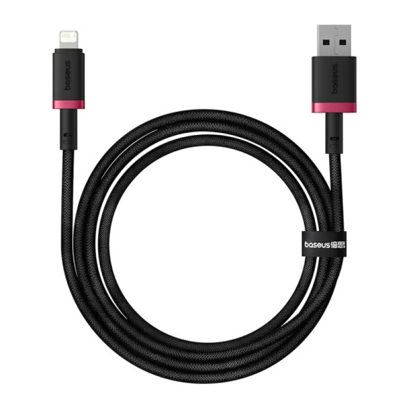 Дата кабель USB 2.0 AM to Lightning 1.0m 2.4A red+black Baseus (P10377801U01-01)