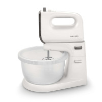 Philips stationary mixer Viva Collection 450W, nozzles-4 beaters, bowl-plastic, 3L, white- grey (HR3745/00)