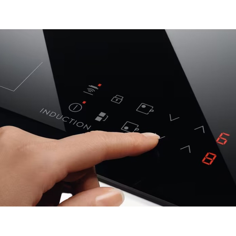 Electrolux Варочная поверхность индукционная, 60см, расширенная зона, Hob2Hood, черный (LIV63431BK)